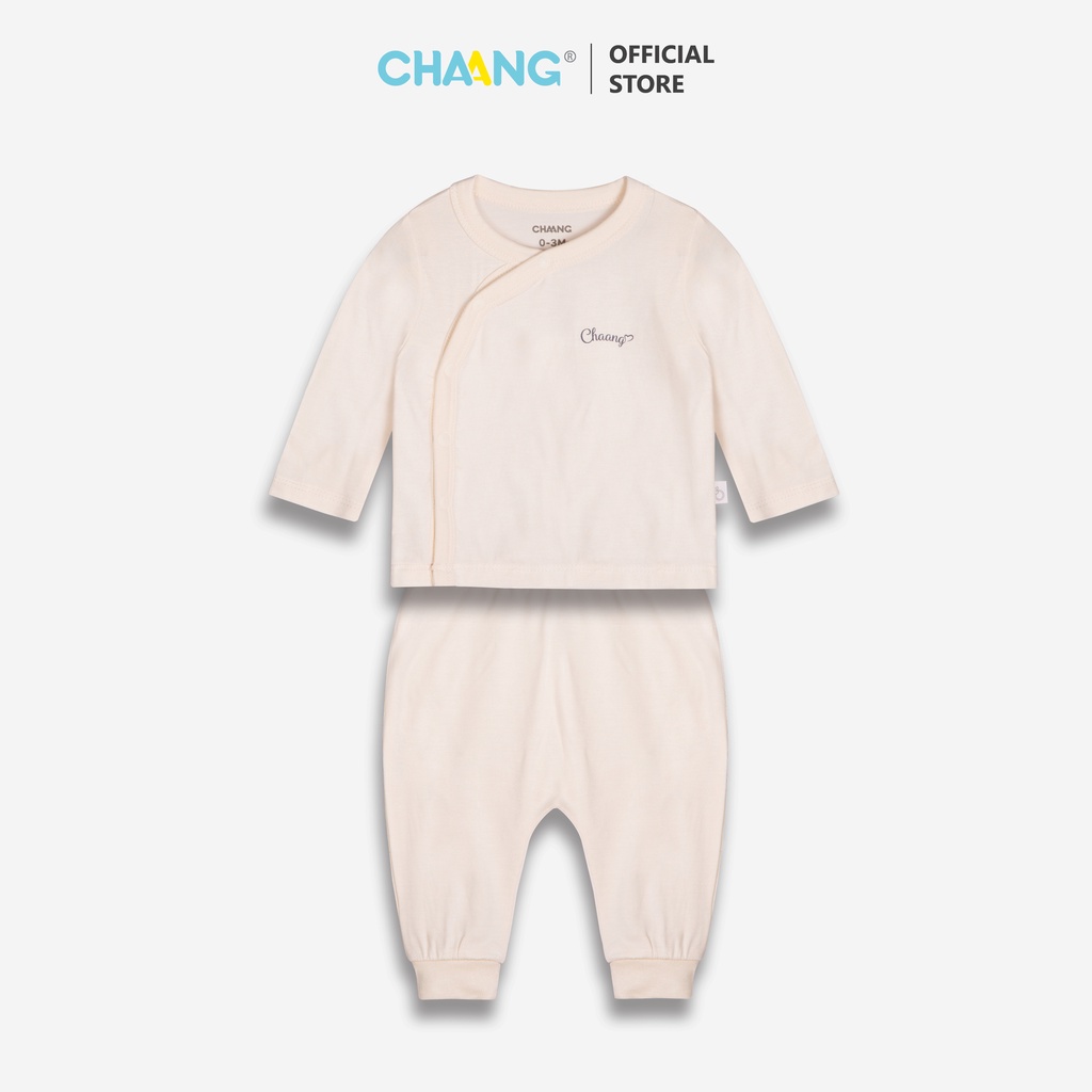 [CHAANG] Bộ quần áo dài cúc chéo Cosmos trắng
