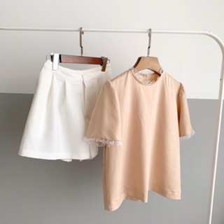 Áo lụa phối viền ren