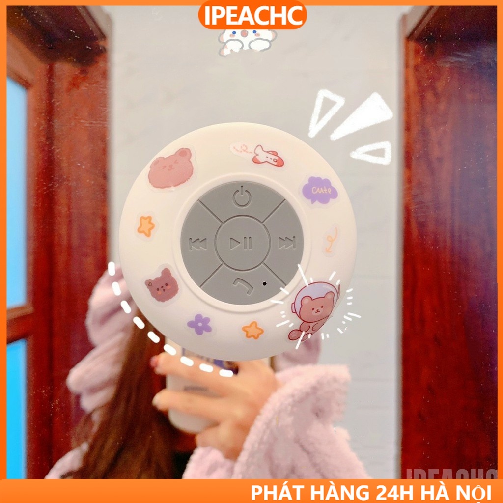 Loa Bluetooth Mini nhà tắm gắn tường chống nước. nhỏ gọn tiện dụng-âm thanh to và rõ nét-tặng kèm sticker đẹp dễ thương