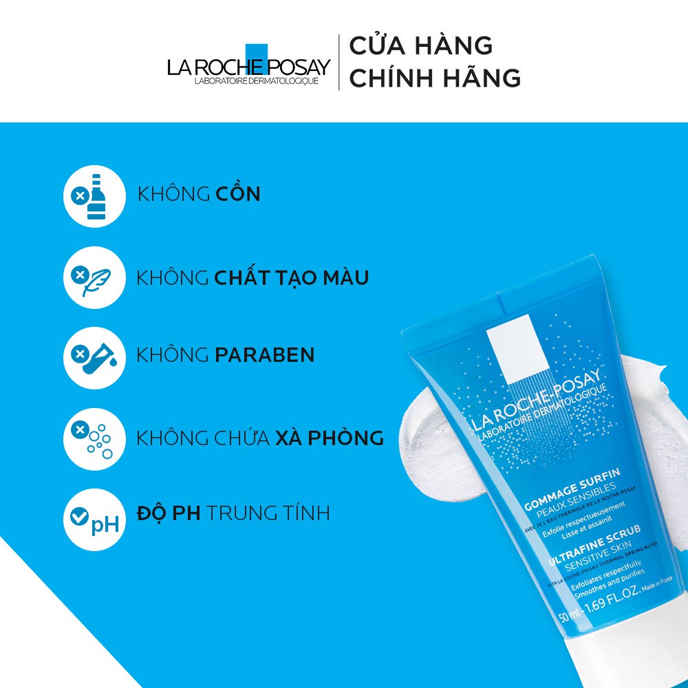 Gel làm sạch tế bào chết dành cho da nhạy cảm La Roche-Posay Ultra Fine Scrub Sensitive Skin 50ml