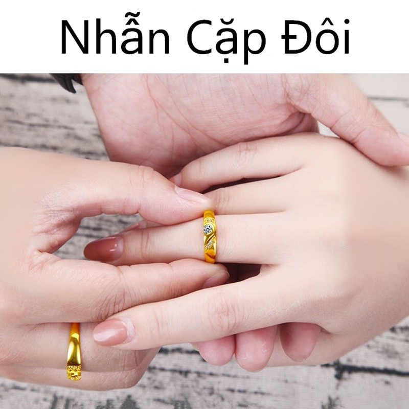 weiweijewelry/Nhẫn đính hôn cặp đôi Nhẫn thời trang hình trái tim mạ vàng 24k