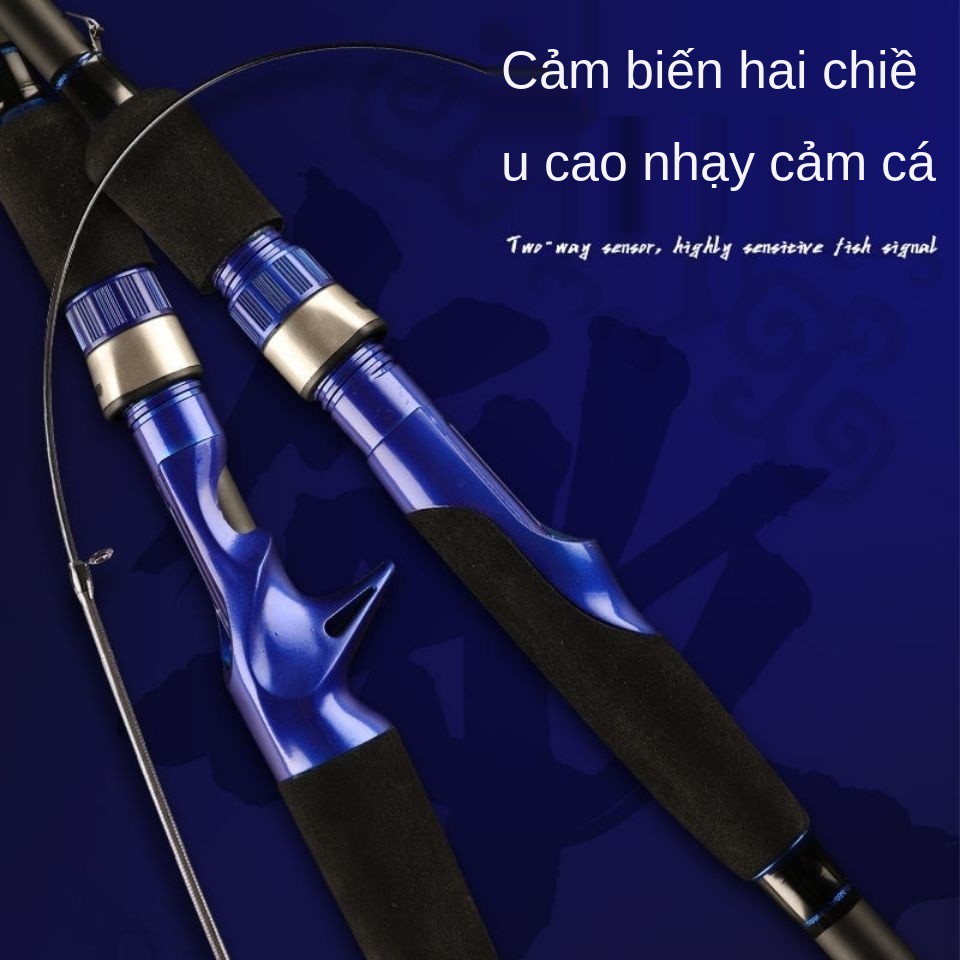 Bộ cần câu Luya bánh xe thả nước carbon tay cầm cá quay thẳng biển ném đen dài bắn