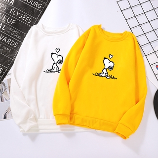 Áo Sweater Mỏng Tay Dài In Họa Tiết Snoopy Thời Trang Mùa Thu Cho Nữ