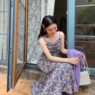 Váy hoa nhí vintage màu tím violet siêu xinh  🌸 Hàng Quảng Châu