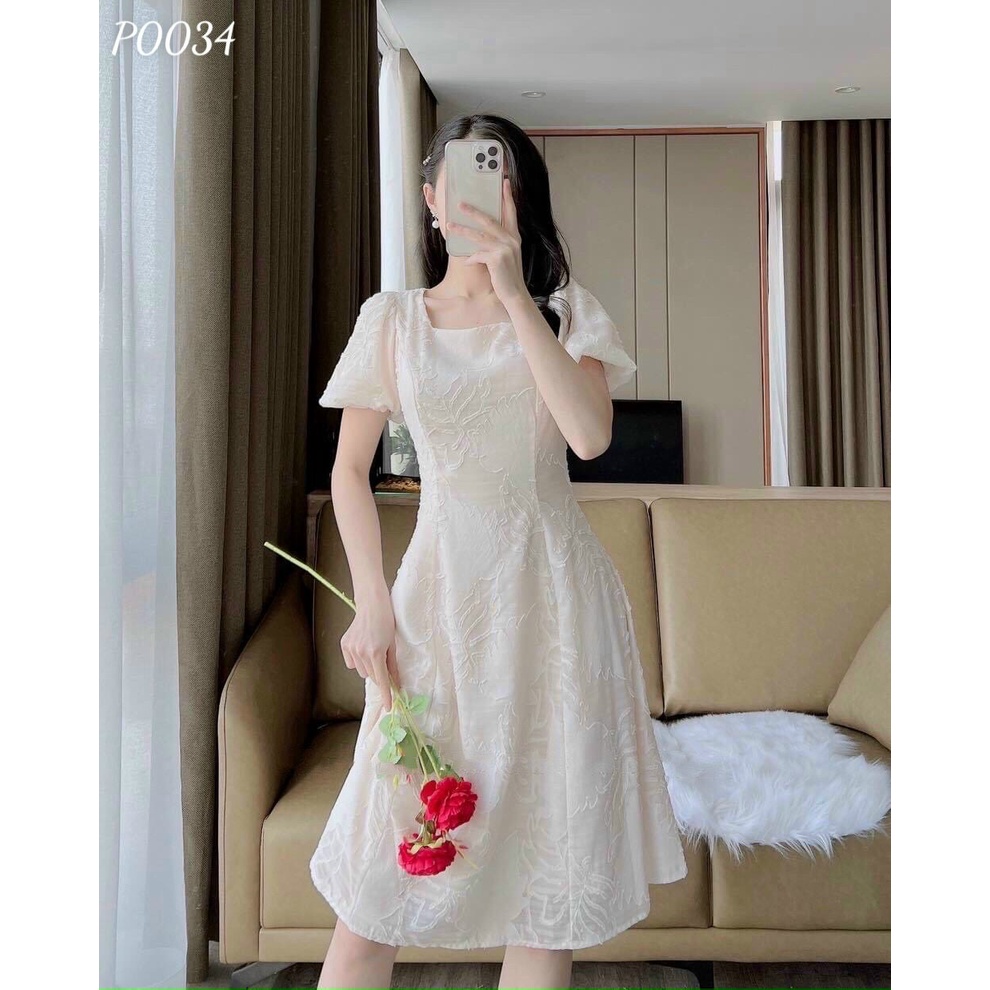 Đầm ren hoa cổ tròn kiểu dáng tiểu thư nhẹ nhàng - Victor Dress