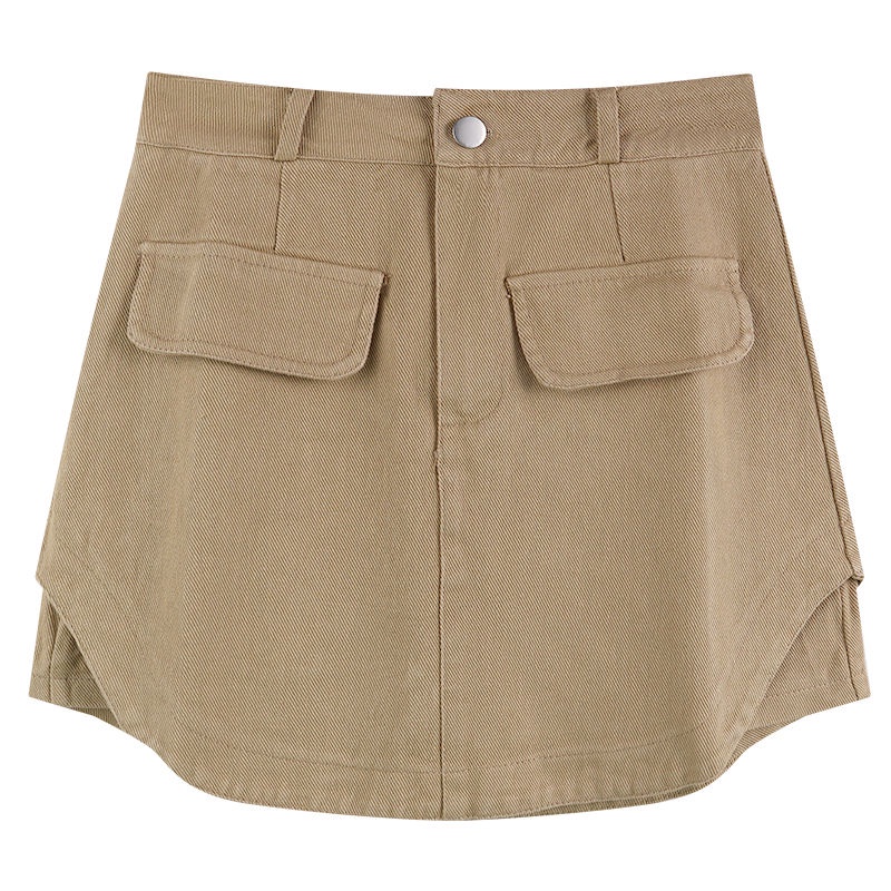 Jiashucheng Chân Váy Denim Chữ A Lưng Cao Chống Chói Thời Trang Mùa Hè Cho Nữ