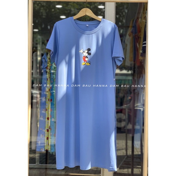 [TẶNG QUÀ- CÓ SIZE 80KG] Đầm bầu thun cotton lạnh dáng suông mặc nhà, mặc đi chơi , THUN COTTON cao cấp co dãn 4 chiềU