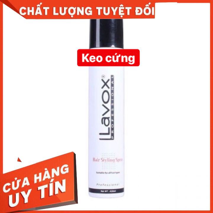 [chính hãng] keo xịt , gôm xịt tóc gữi nếp tóc  LAVOX  professional  420ml là  dòng keo xịt chuyên nghiêp  cho salon toc