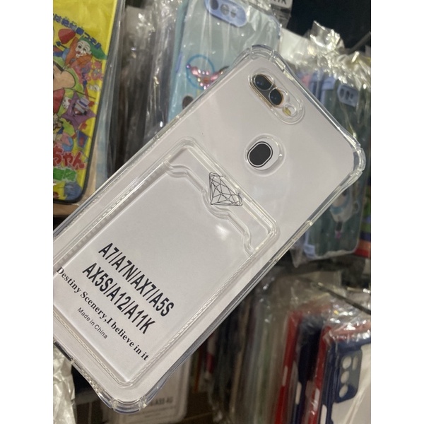 Oppo A7/A12/A5S/F9 Ốp lưng dẻo trong suốt chống sốc có khe thẻ cực đẹp