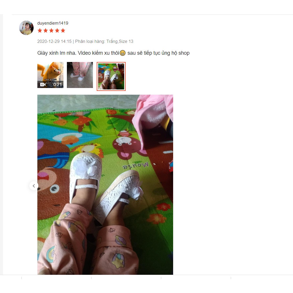 Giày tập đi em bé đế mềm đính hoa dễ thương cho bé gái