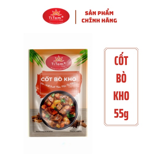Cốt bò kho Titomfoods chính hãng 55g, nước cốt bò kho đỉnh gia, gia vị nấu bò kho