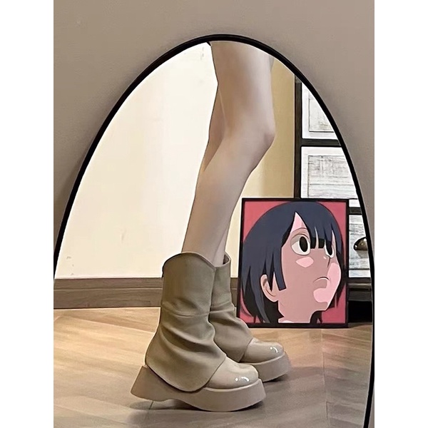 N48  Boots| Bốt thấp cổ mũi tròn độn đế 5p da bóng mẫu mới 2022 siu xinh COÁ ẢNH THẬT