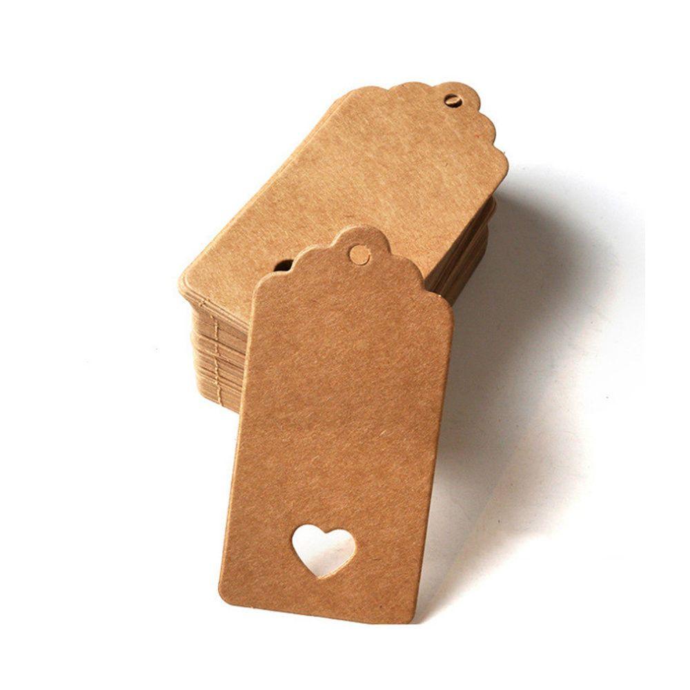 Set 50 Thẻ Treo Trang Trí Hành Lý Hình Trái Tim Khoét Rỗng