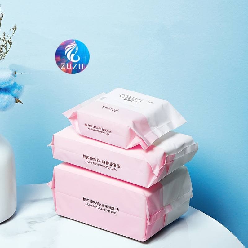 Cuộn Khăn Giấy Khô Dùng 1 Lần - Khăn Khô Tẩy Trang Cotton Siêu Mềm, Dai Kèm Túi Rút Trái Đào Tiện Lợi