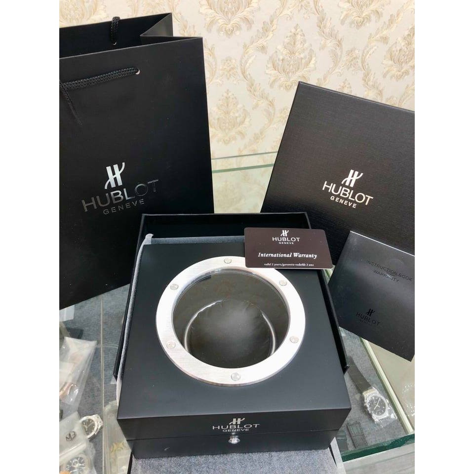 Hộp Đồng Hồ Hublot Kính Cao Cấp, Đầy Đủ Túi Xách, Thẻ, Hộp Sổ