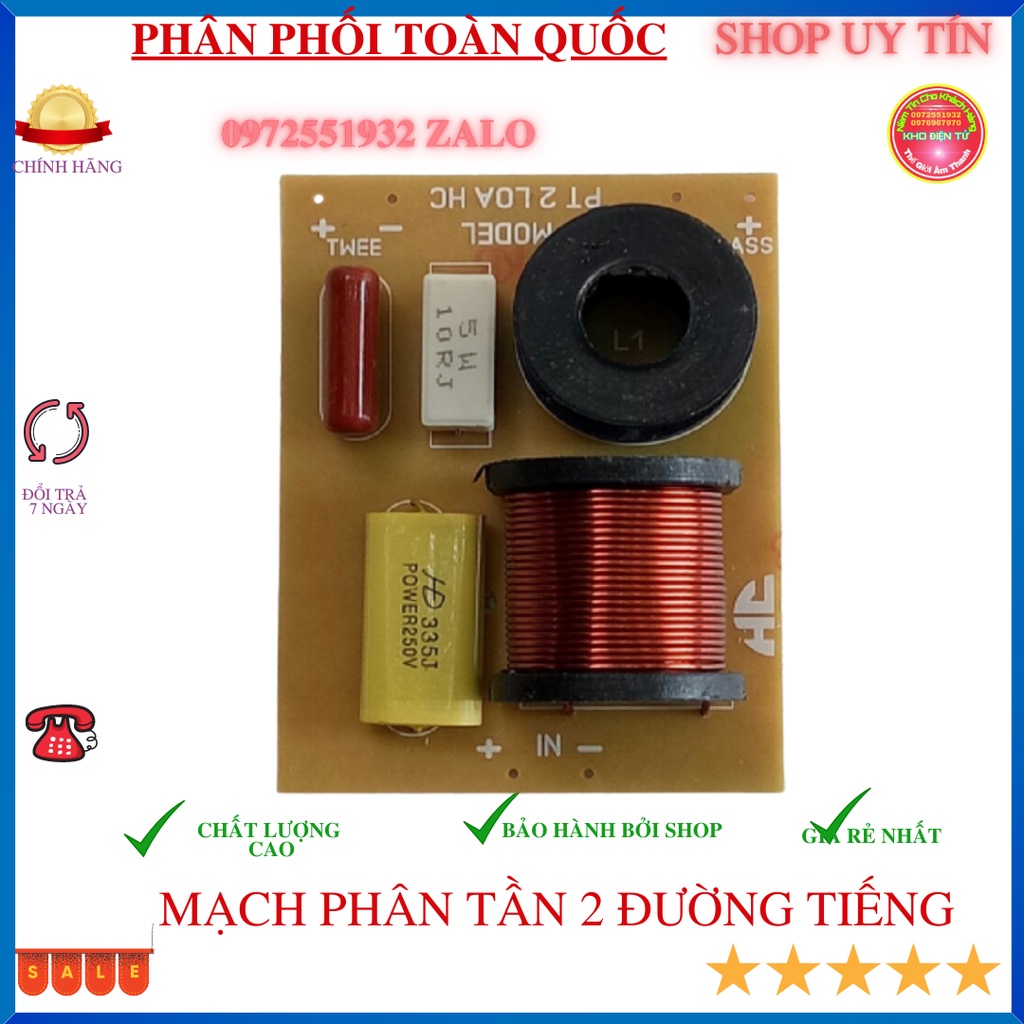 Cái mạch phân tần  2 loa 1 BASS 1 TRÉP - Dành cho bass  20 25 - ĐIỆN TÍN AUDIO