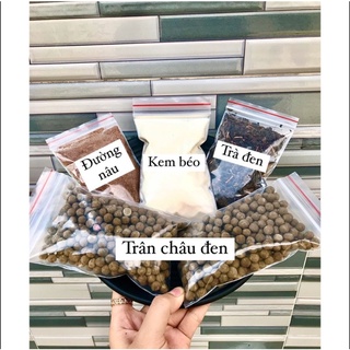 Set trà sữa trân châu đường đen