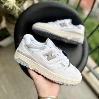 Giày sneaker nb new 550 white grey|nb trắng xám siêu cấp-ảnh tự chụp