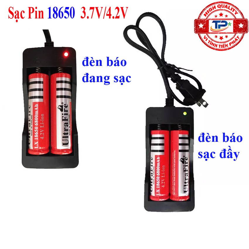 Bộ sạc pin đôi 18650 3.7V và 4.2V pin cho quạt sạc, đèn sạc .... SM-202A