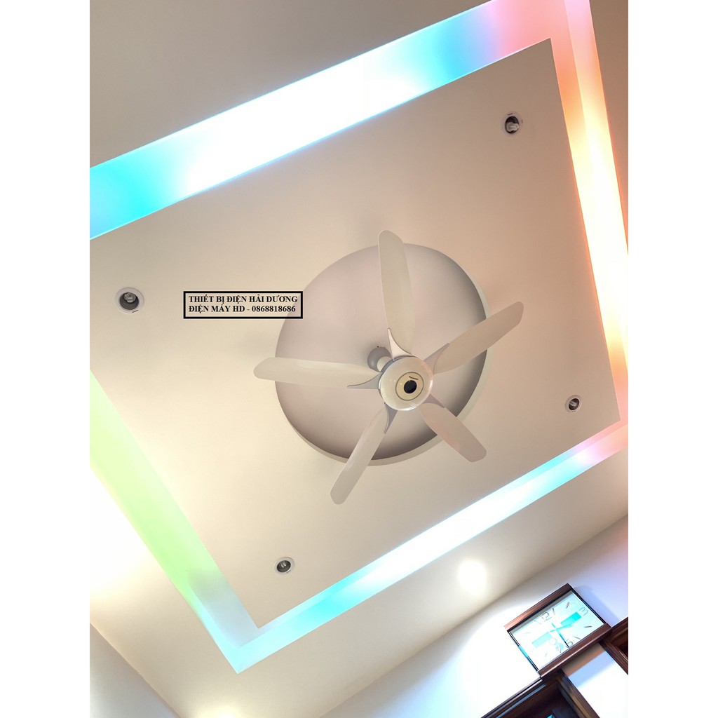 Quạt Trần 5 Cánh Panasonic F-60WWK (Trắng) - Có Điều Khiển Từ Xa - Bảo Hành 12 Tháng - Có Video Thực Tế