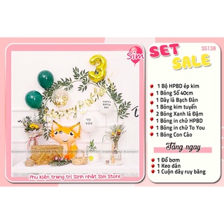 Set bóng trang trí sinh nhật Handmade kiểu Hàn Quốc siêu xinh, cực chất [Tặng kèm phụ kiện] Simparty