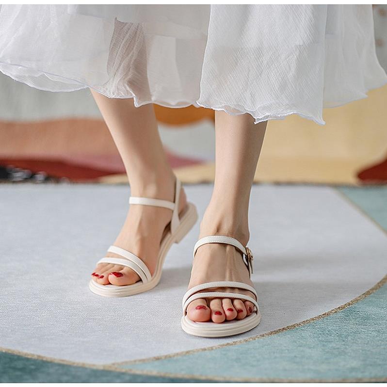 🌼 Sandal nữ dép quai hậu đẹp rosa- sd-0275 màu trắng