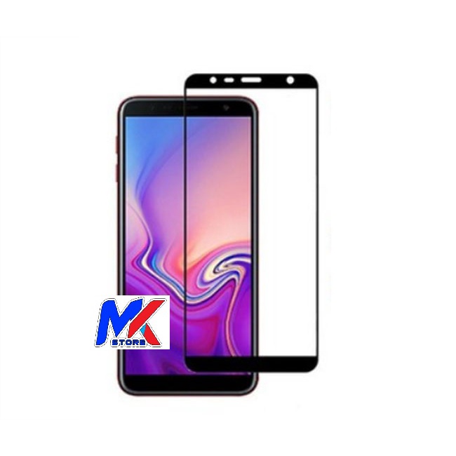 Kính cường lực bảo vệ màn hình ĐT Samsung J6 Plus/J6 2018 full màn hình full keo - tặng bộ giấy lau kính trị giá 10K
