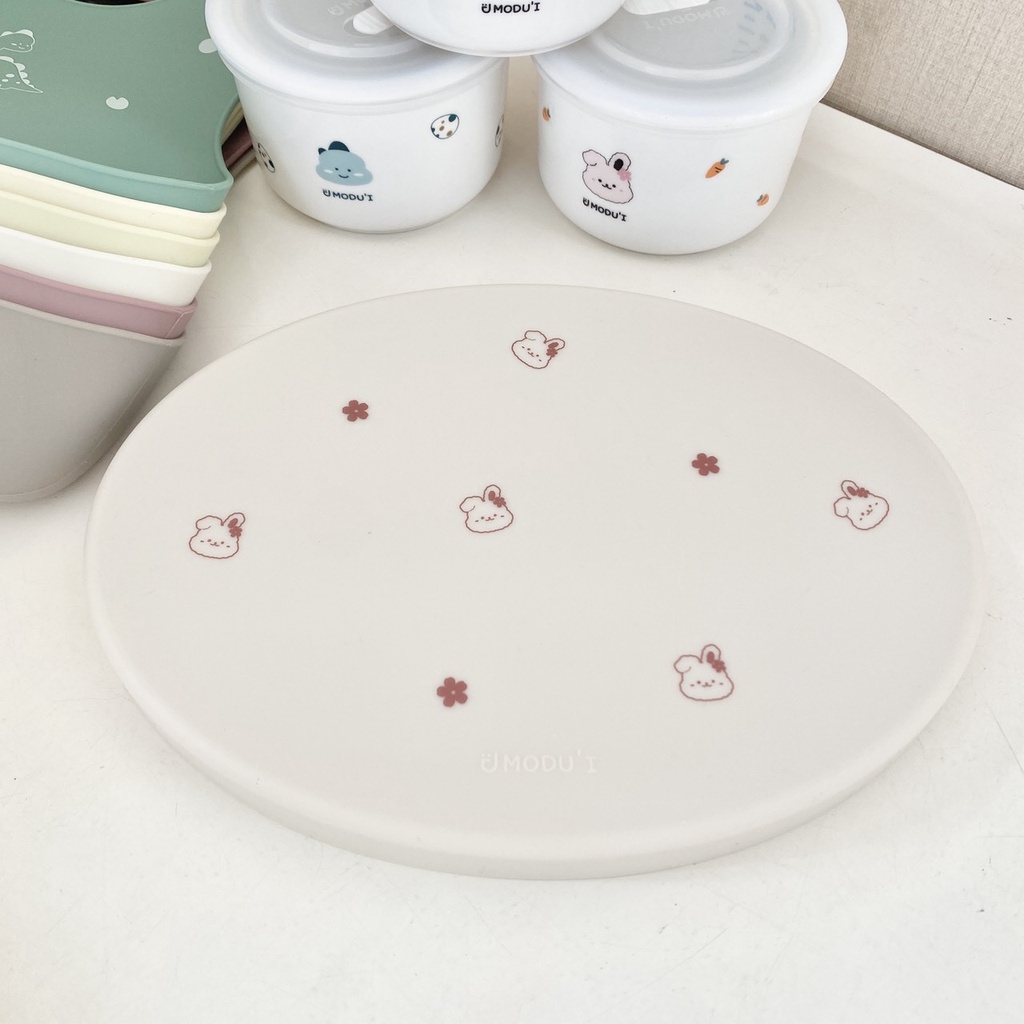 Nắp khay ăn dặm silicon cao cấp chính hãng Bluemama Hàn Quốc Silicon Plate Cover