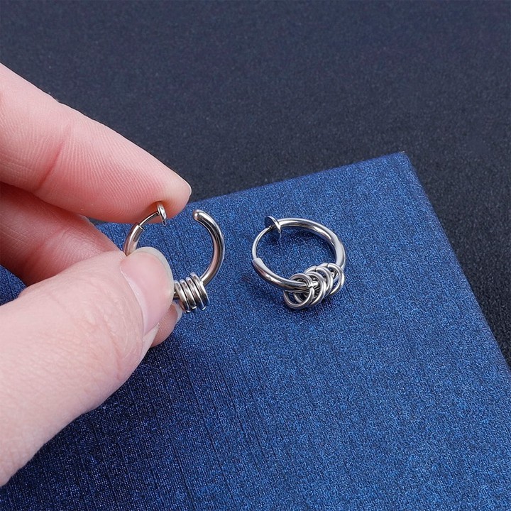 Bông tai nam nữ INOX khoen tròn thời trang Kpop - 1 chiếc - BT093