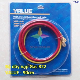 [Mã ELHA22 giảm 5% đơn 300K] Bộ 03 dây nạp Gas R22 VALUE dài 90cm