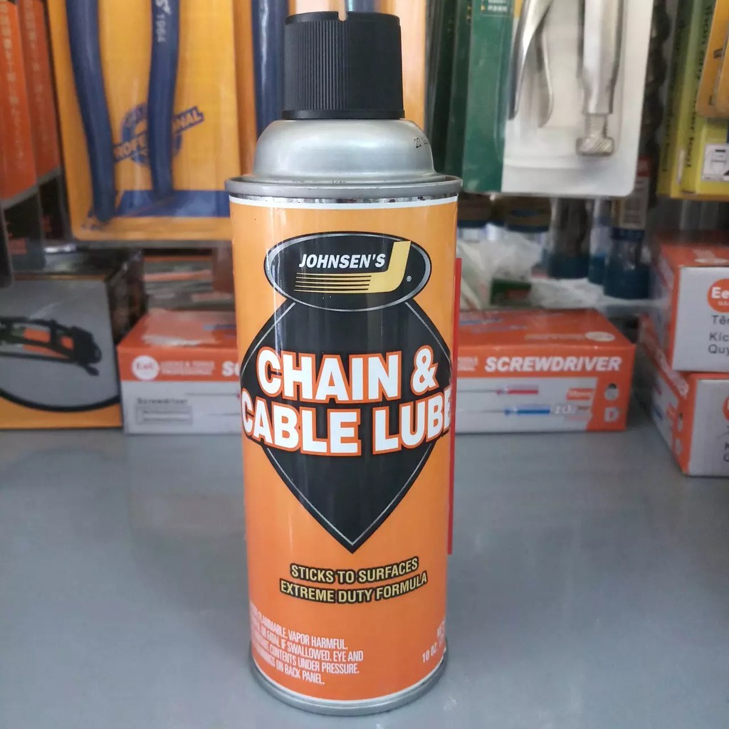 Dầu xịt bôi trơn dây sên, dây cáp các loại Jonhsen's Chain & Cable Lube 284gr - Made in USA