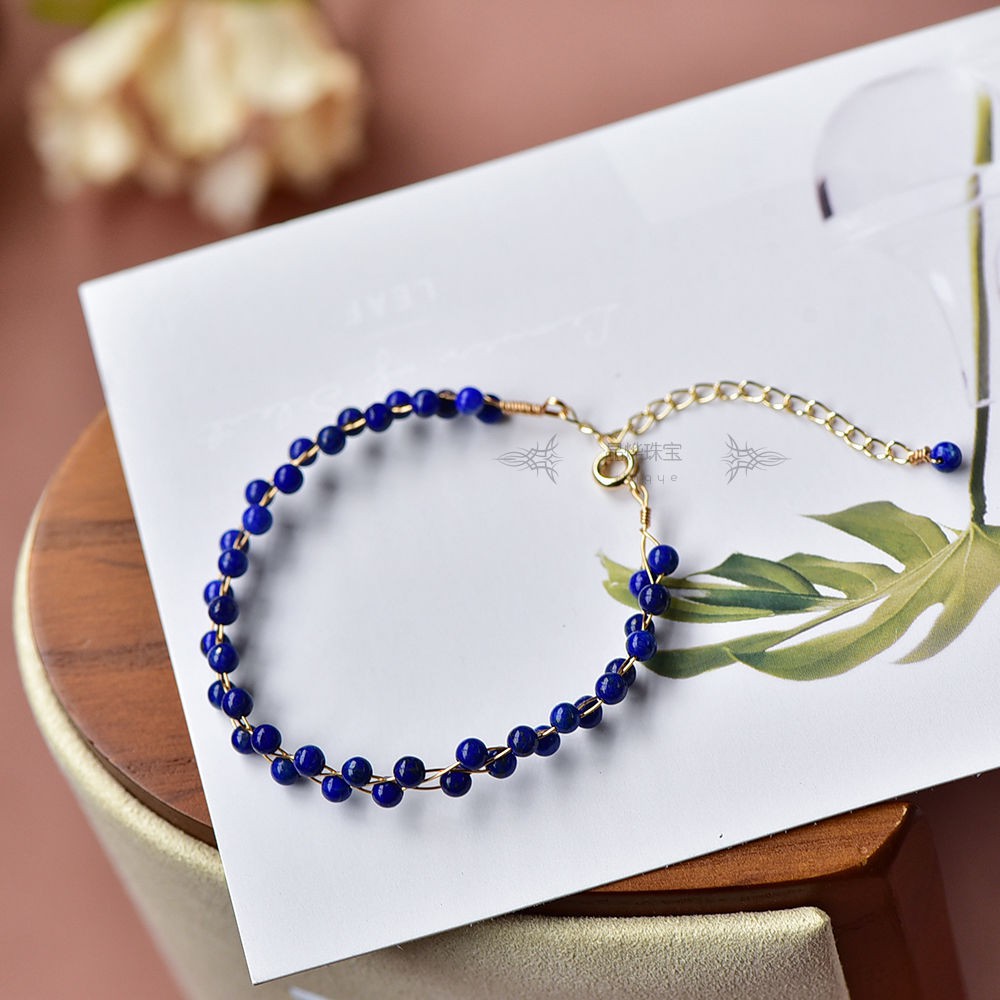 Vòng Tay Chuỗi Hạt Đá Lapis Lazuli Tự Nhiên Chất Lượng Cao