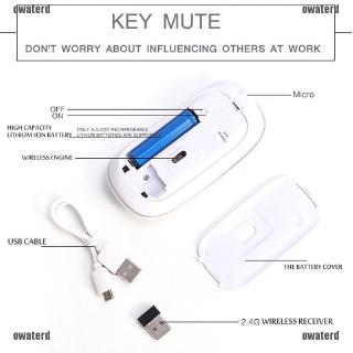 ★GIÁ RẺ★ Rechargeable Bluetooth Wireless Mouse Silent USB Optical Mice for Computer PC