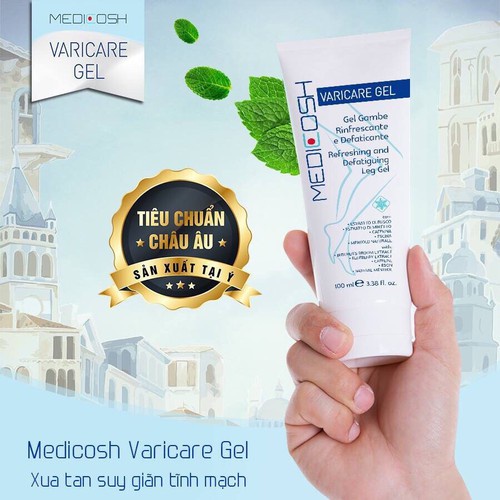 Gel bôi suy giãn tĩnh mạch chân Medicosh Varicare Gel - Made in Italy - Tuýp 50ml