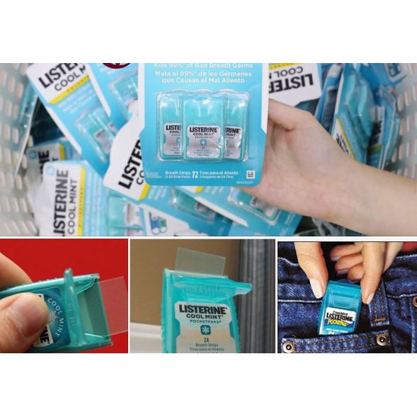 Miếng Ngậm Thơm Miệng Diệt Khuẩn Listerine Hộp 3 Vỉ 72 Miếng