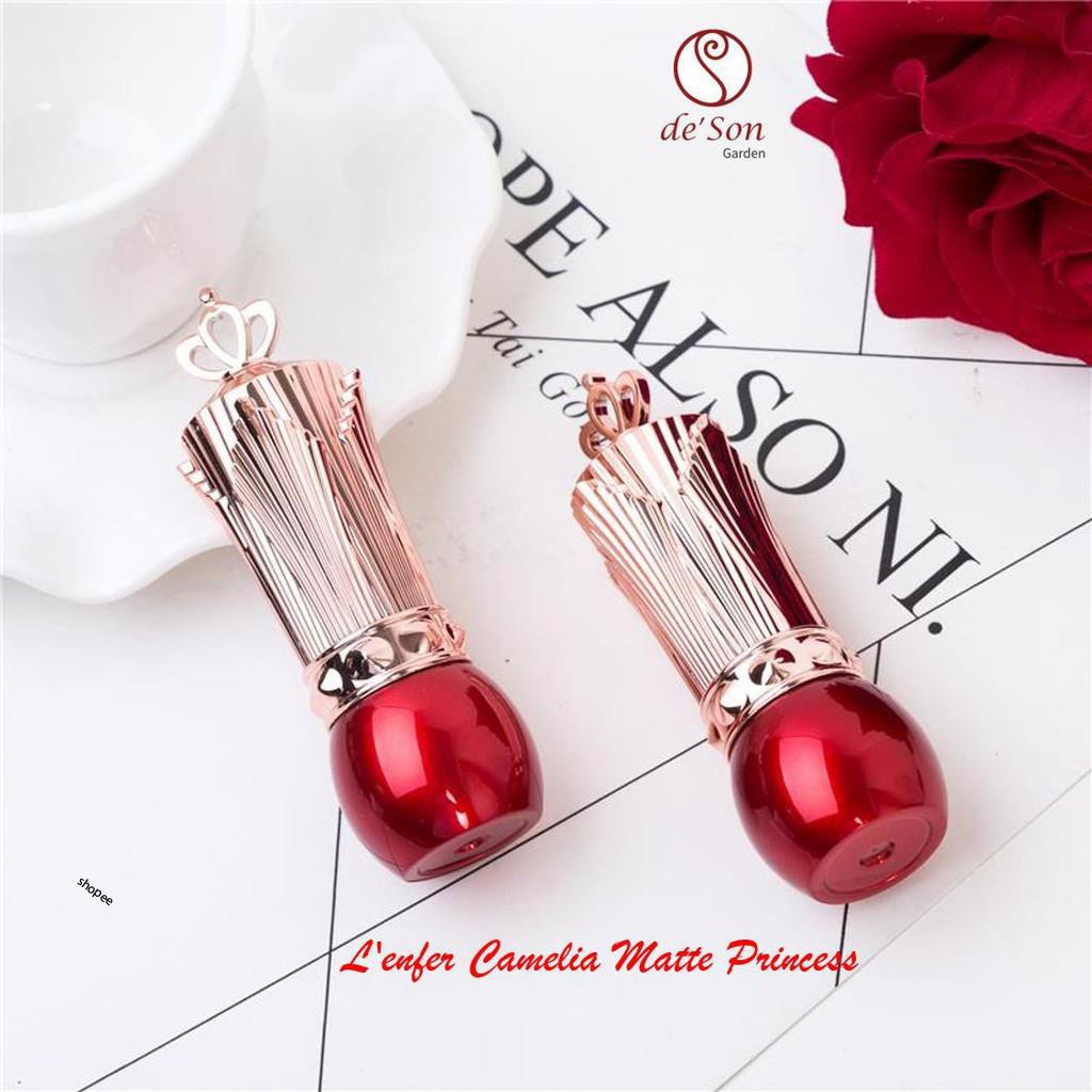 TTe Son Thỏi LìHandmade Queen De' Son Garden ❤️ Son ko Chì Siêu Lì 5g một Màu Đỏ Tươi độc nhất TD01 6