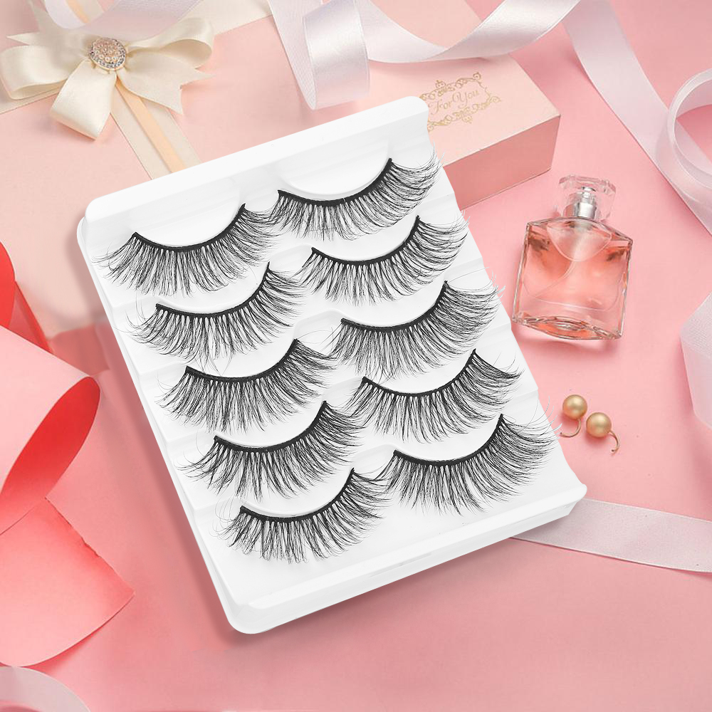 [Hàng mới về] Set 5 cặp lông mi giả từ tính trang điểm tự nhiên cho nữ