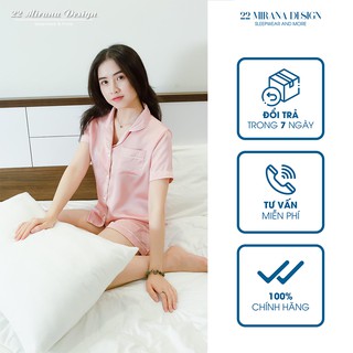 Đồ ngủ nữ, Pijama đùi trơn 48-70kg cao cấp kiểu dáng đẹp vải Tsumugi lạnh Nhật Bản MIRANA - Rosally Pyjama