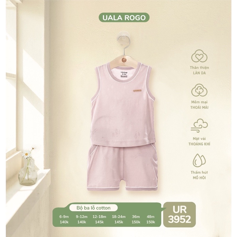 Bộ Ba Lỗ Uala Rogo Vải Cotton Hè UR3952