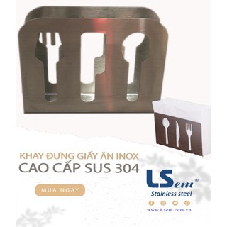 Khay để giấy ăn cao cấp inox sus 304