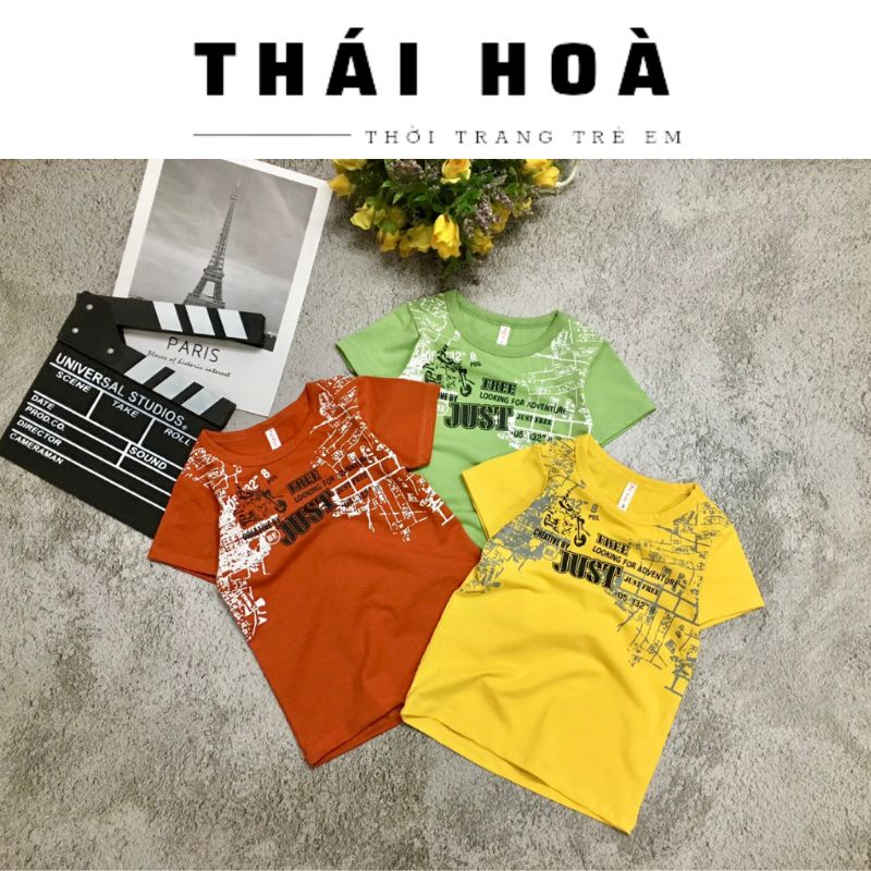 Áo thun in bé trai FREE SHIP  áo phông in hình cho bé trai 7_18kg chất liệu cotton 4 chiều mềm mịn mát