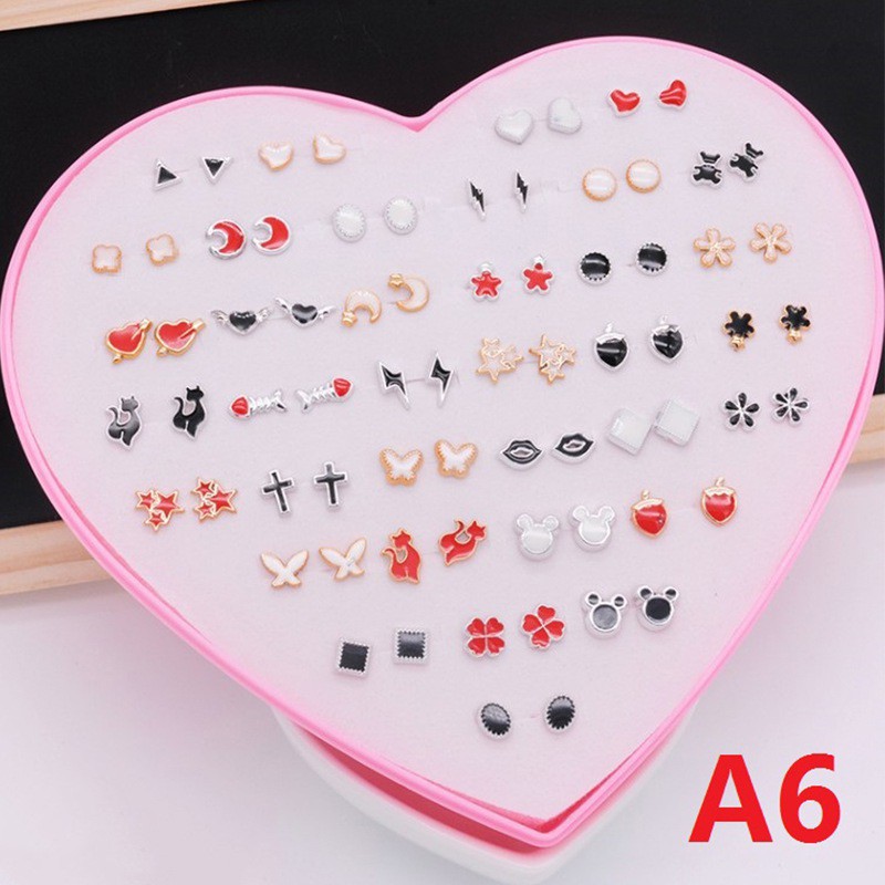 36 Đôi Bông Tai Hình Trái Tim Bằng Nhựa