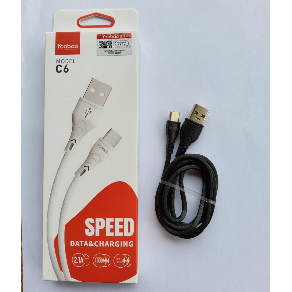 Cáp sạc nhanh/ sạc thường Type-C Yoobao C6 2A cho điện thoại Android Samsung Huawei XiaoMi OPPO