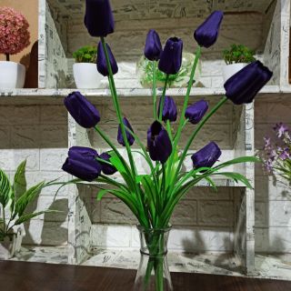 Hoa tulip lụa cành 5 bông