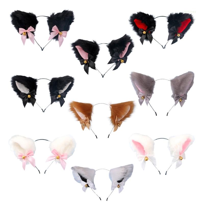 Băng đô cài tóc thiết kế tai mèo vải lông phong cách lolita ngọt ngào xinh xắn dành cho nữ