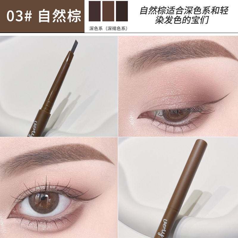 Chì Kẻ Lông Mày Hai Đầu Lâu Trôi Không Thấm Nước 4 Màu Tùy Chọn