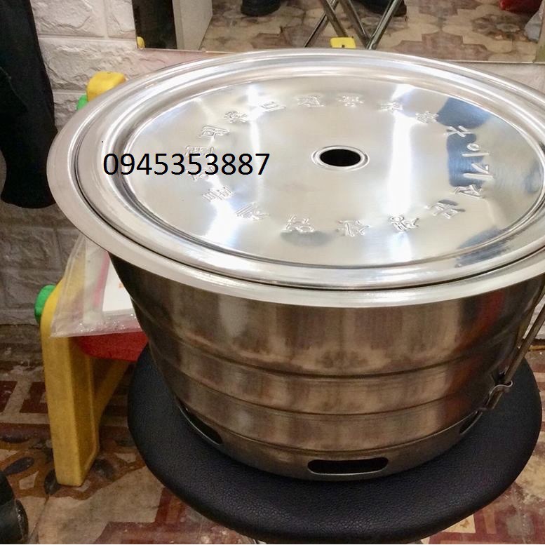 Bếp nướng than hoa không khói hàn hút dương kèm vỉ inox 304