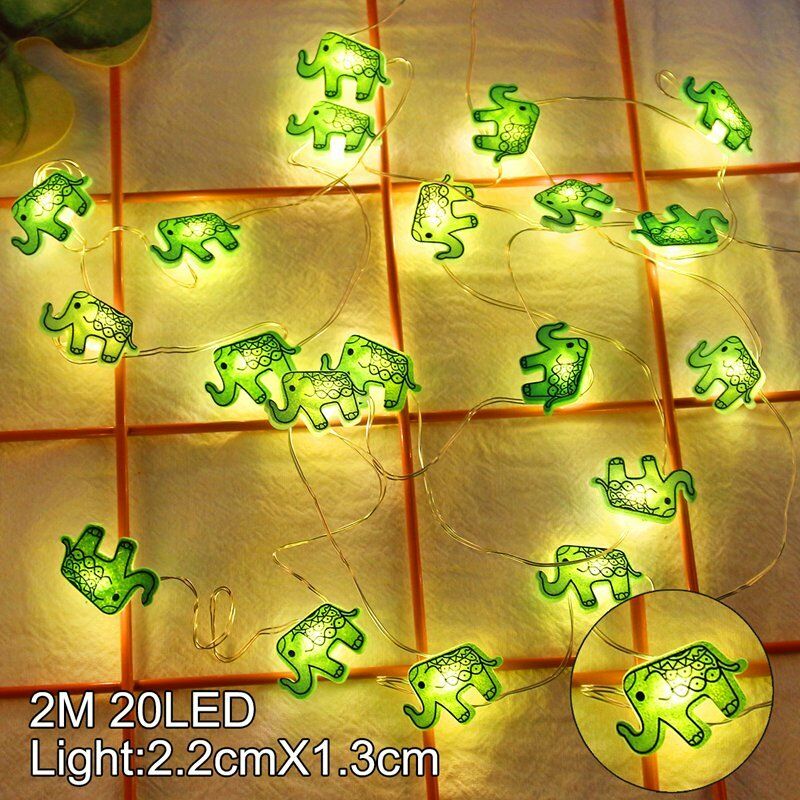 2M 20LED Flamingo Rainbow pineapple String Lights /Fairy Stars Shape LED Lamp for Hawaii Wedding Birthday Party Decoration