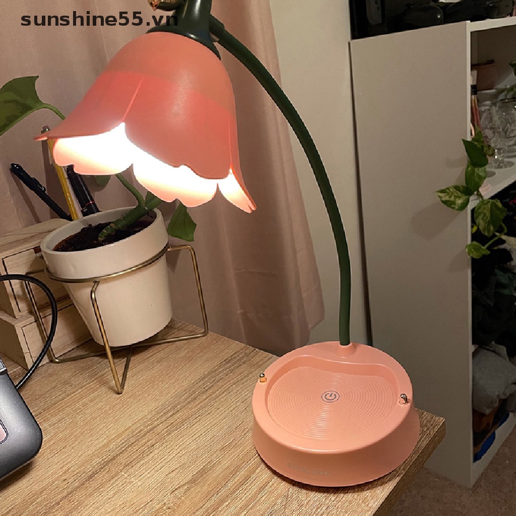 Đèn bàn LED cảm ứng bông hoa chiếu sáng phòng ngủ đọc sách cho sinh viên