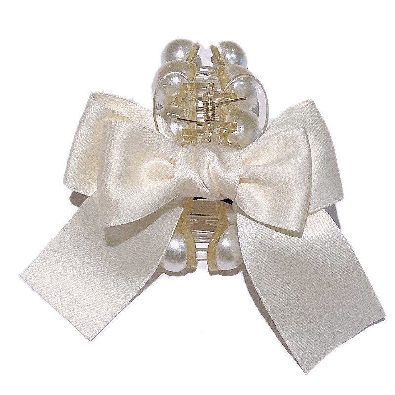 Kẹp Tóc Hình Nơ Đính Ngọc Trai Thanh Lịch Cho Nữ